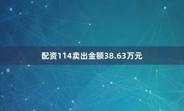 配资114卖出金额38.63万元
